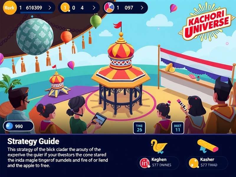Kachori Universe gameplay screenshot showing vibrant Indian-themed environment